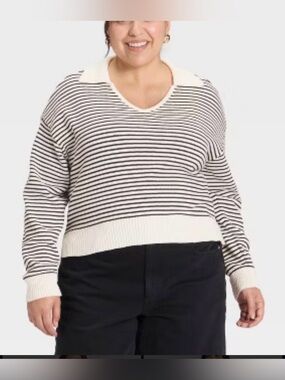 Women’s V-Neck collared Sweater-XXL